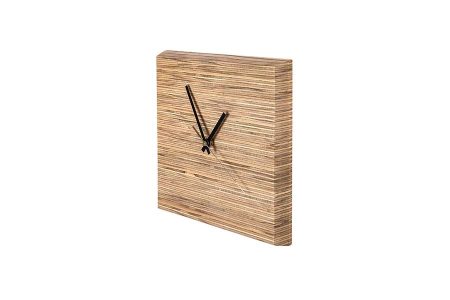 Orologio da parete quadrato in multistrato di pitch-pine | Collezione Stripes