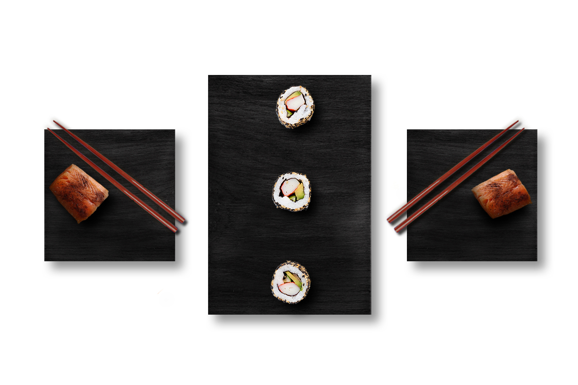 Sushi set rovere nero